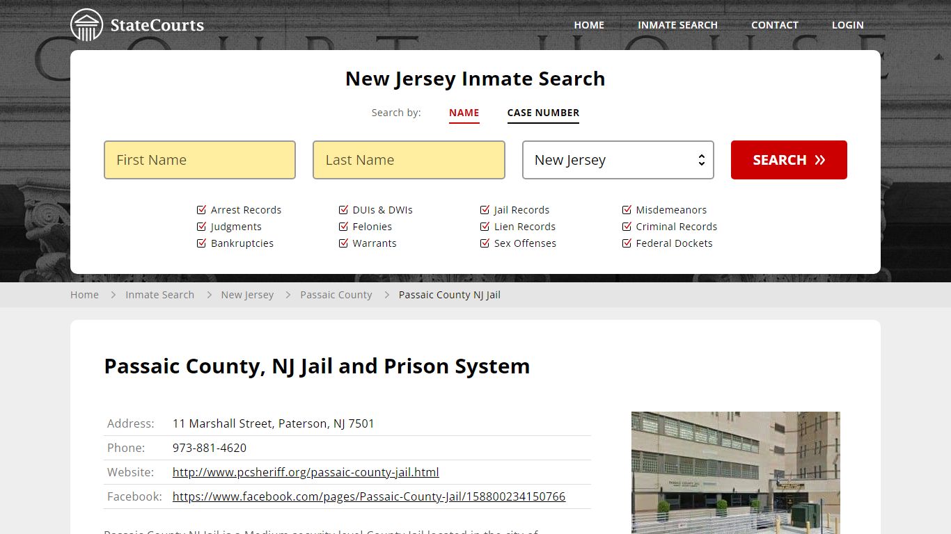 Passaic County NJ Jail Inmate Records Search, New Jersey - StateCourts